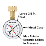2.5" Home Water Pressure Test Gauge with Max Pointer, 0-160 PSI (Multipack)